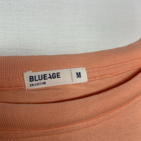 Blueage Collection Peach Floral Eyelet Peplum Top - Picture 5 of 7